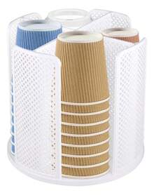 TendenciaOrganizador De Vasos Con 4 Compartimentos Para CafeteríaCalidad premium - Blanco - Ver 3