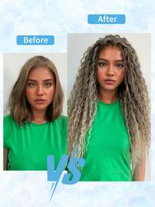 24 Inch Single Strand Double Ended Faux Locs, Felt Locs, Synthetic Locs, Handmade Crochet Locs, African Curly Long Wavy Wigs - Multicolor - View 4