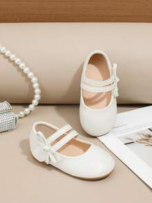 1 Pasang Sepatu Flat Kasual Modis Serbaguna untuk Anak Perempuan, Musim Semi/Musim Gugur - Putih - View 1