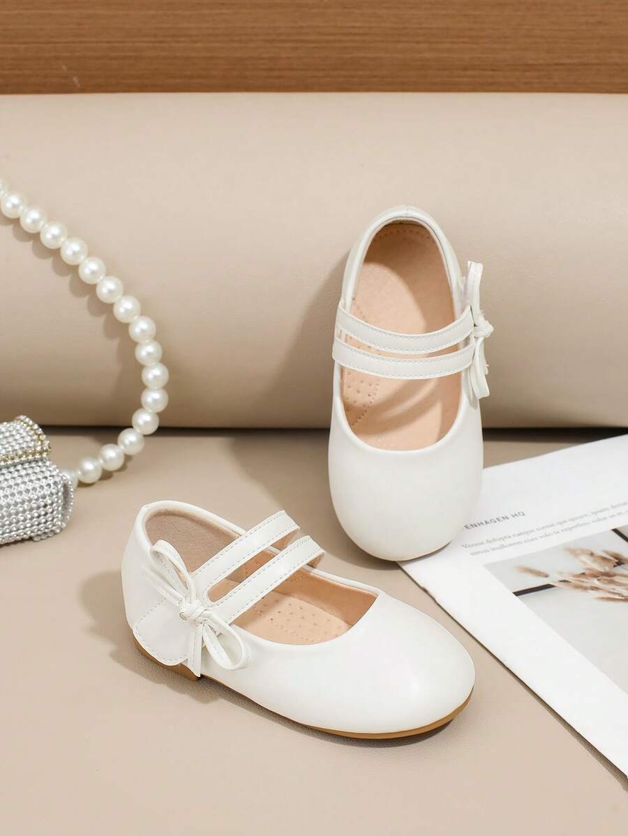 1 Pasang Sepatu Flat Kasual Modis Serbaguna untuk Anak Perempuan, Musim Semi/Musim Gugur - Putih - View 1