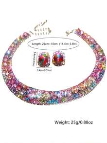 1set Crystal Necklace And Earrings Jewelry Set - 3272-18 - View 6