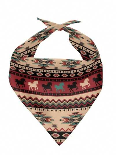 1pc 24.8"X11" Dog Bandana, Bohemian Pet Scarf, Southwest Pattern Dog Bib, Pet Gift