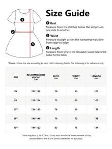 Tween Girl Elegant Bowknot Backless Deep V Puff Sleeve Mesh Princess Dress, Suitable For Birthday Party, Wedding, Flower Girl, Prom, Holiday Occasions - Baby Blue - View 7