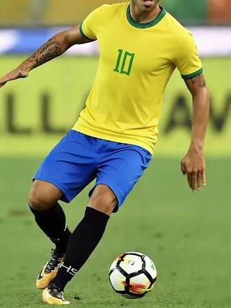 Men's Summer Outdoor Casual Breathable Quick-Dry Sportswear Set, Fashionable Football Training Suit