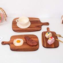 1 件装红木砧板 - 木质厨房切菜板，时尚长柄，实木材质，适用于切割肉类、奶酪、面包、蔬菜和水果 - 可作熟食板或奶酪拼盘，是美食切片和展示的理想之选，便携式露营砧板，现代乡村厨房必备。母亲节礼物、圣诞节礼物、乔迁礼物、婚礼季厨房用品。 - 原木色 - 查看 5