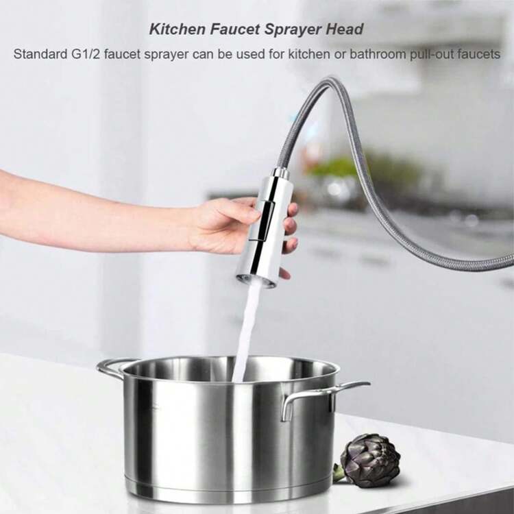 Grifo de cocina, cabezal de duchaíble, cabezal de pulverización de agua, mezclador de aspersor, aireador, grifo de ahorro de agua de cocina, cabezal de ducha de repuesto - negro - Añade 4