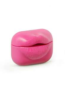 1个可爱时尚的红色硅胶唇形蓝牙耳机保护套，兼容 1/2/3/4/Pro/2/3，带挂钩，理想的情人节礼物 - 彩色 - 查看 3