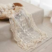 Newborn Baby Hollow Floral Wrap, Newborn Photography Props, Boho Style Lace Embroidered Mesh Blanket, Studio Shooting Accessories - Multicolor - View 4