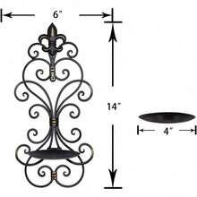 Set Of 2 Wall Sconces Candle Holders Metal Wall Decoration Hanging Wall Mounted Candle Sconces For Home Decor Bedroom Dining Room, Antique Gold - 古董黑-1 - 查看 2