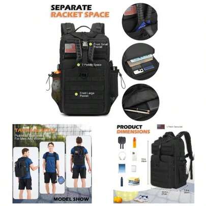Pickleball Backpack For Men And Women, Tactical Pickleball Paddle Bag With Molle System Design