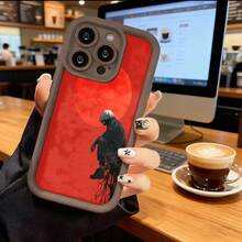 Funda de teléfono de moda, compatible con varios modelos de ,  y , funda de teléfono con diseño de silueta de vampiro y luna roja para modelos de ,  y , protector de teléfono, funda de pareja, regalo para novio o novia, presente de vacaciones, este es un regalo popular para amigos o socios, adecuado para ocasiones de negocios. Duradera, resistente a las manchas y a las huellas dactilares, esta nueva funda para teléfono de hombres y mujeres es un gran regalo. - Café integral - Ver 2