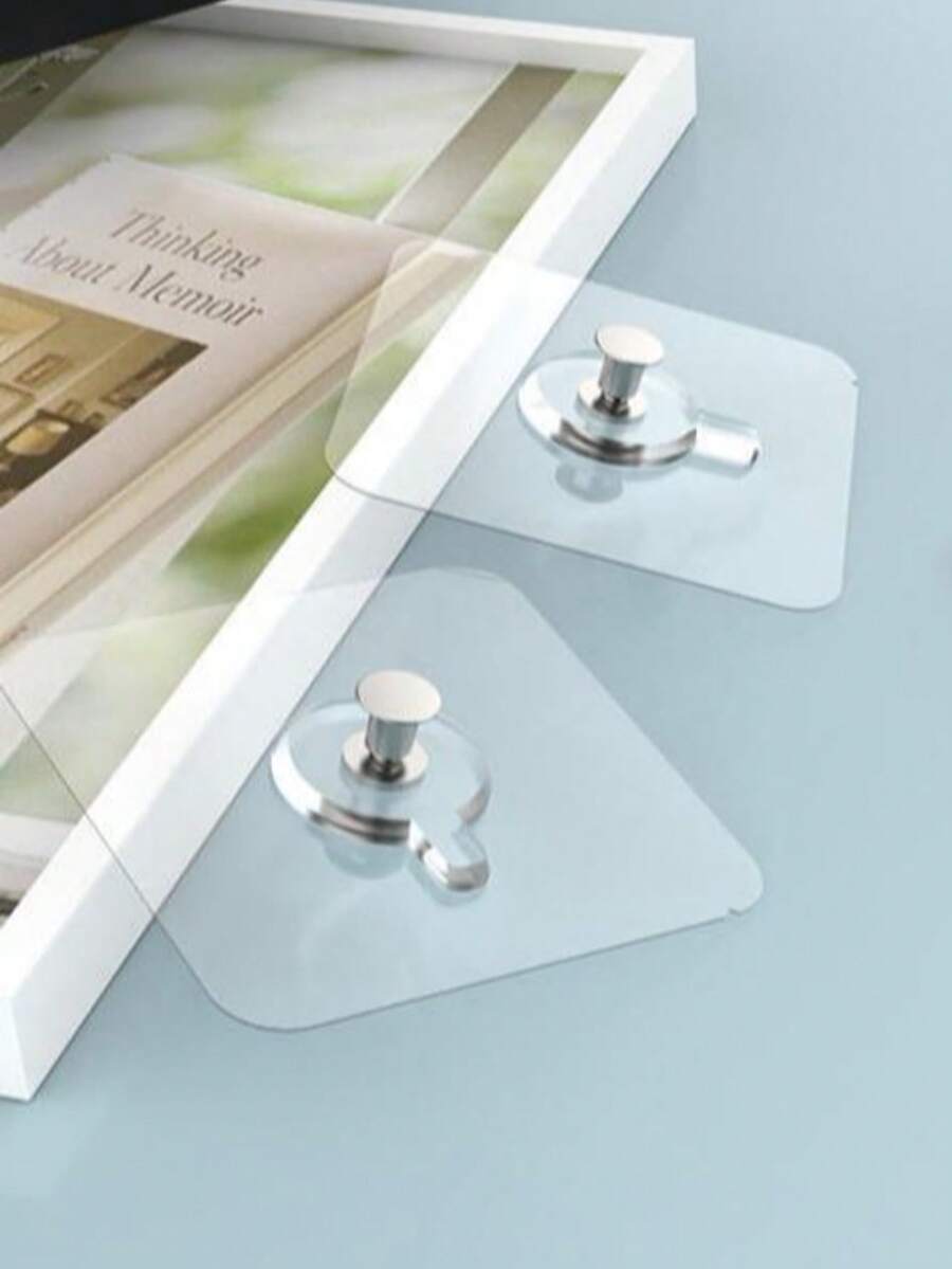 10个/包 高粘性免钉墙钩，可用于悬挂图片、相框、包包、厨房铲子等 - 无需螺丝，可水洗，可重复使用，无需钻孔 - 是家居装饰和收纳的理想之选。 - 彩色 - 查看 1