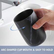 Marble Black Toothbrush Holders For Bathrooms - 2 Cups Ceramic Toothbrush Toothpaste Holders Set, Bathroom Tumbler Cups Reusable Toothbrush Cup Black Mouthwash Cup, Bathroom Counter Organizer,2pcs,BlackMarble - 黑大理石 - 查看 4