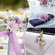 LARDUX 24 Stücke Kunstblumen zum Basteln, Kunstblumen Köpfe,künstliche blumenköpfe klein Blüten Künstlich blütenköpfe groß Seidenblumen Köpfe für DIY Basteln Hochzeit Party Home Handwerk Deko-Lila-6936 - Lila - Übersicht 6