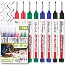 8pcs Long Nib Marking Pens - Oil-Based Quick-Dry Ink, Durable PPSU Plastic & Metal Construction With Ergonomic Grip, For Deep Hole Marking For Carpentry, Ceramic Tile, Bathroom Installation, Woodworking Tools, Ppsu Construction, Painting