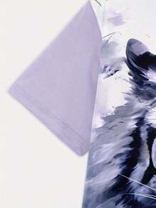 Men's 3D Digital Printed White Tiger Pattern T-Shirt - Summer Casual Short Sleeve Round Neck Top, Breathable And Lightweight Suitable For Daily Wear, Sports, Fitness, And Outdoor Activities |   Breathable Fabric - 混合色 - 查看 5