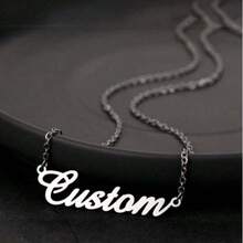 1pc Custom Shiny Frosted Name Necklace, Personalized Heart Name Necklace, Custom Name Stainless Steel Necklace, Personalized Pendant, Casual Style Suitable For Middle School, High School, College Students, Customized Text Necklace, Showcase Your Charm, Jewelry, Seasonal Selection - Nhiều màu - Xem 16
