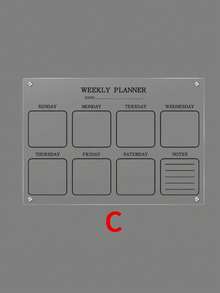 1 pieza Pizarra magnética de borrado en seco de acrílico, calendario de nevera semanal, pegatina magnética transparente de nevera, tablero de exhibición de notas y mensajes para el hogar - Multicolor - Ver 16