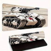 1 Peça Tapete de Mouse Gamer Tamanho Grande com Design de Tanque de Guerra - Tapete de Mesa Grosso de Borracha com Trava de Borda, Adequado para Jogadores e Uso Comercial, Superfície Antiderrapante - A - Visão 11