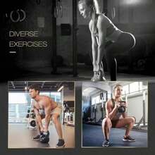 Juego de Pesas Rusas Peso kettle ruso Entrenamiento de Fuerza kettlebells con Mango Antiderrapante Gimnasio en casa Negro-A - Multicolor - Ver 7