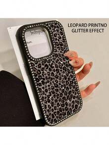 A Shiny Leopard Print Flip Case With Diamonds For IPhone 17promax/17air 16 Pro Max, 16, 15 Pro, 14, 14 Plus, 14 Pro Max, 13, 13 Pro, 12 Pro And 11 Pro Max Models. Designed To Resist Drops And Stains, This Soft Case Is Perfect For Men And Women With Elegant Diamond Trim. - 粉色 - 查看 2