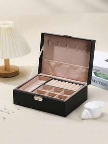 3-Tier Jewelry Storage Box, Watch Organizer, Earring Holder, Necklace Display, Bracelet Tray, Ring Case, Dresser Vanity Jewelry Box, Large Capacity 3-Layer Jewelry Organizer - Multicolor - View 6