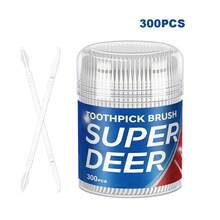 Fawnmum Super Deer 300pcs 2 In 1 Interdental Brush Tooth Pick Disposable Dental Brush Silicone Cleaning Between Teeth For Orthodontics - Blue - View 9