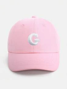 1顶幼儿可调节字母棒球帽（A-Z），魔术贴闭合，防晒帽，适合1-5岁儿童，日常休闲佩戴 - 淺粉色 - 查看 38