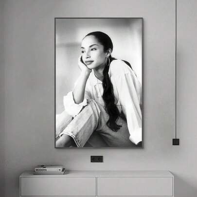 1pc Framless Wall Decor Painting,Sade Poster, Music Poster, Canvas Poster, Suitable For Room Decoration, Wall Art, Wall Decoration, Bathroom Decoration, Office Decoration, Dining Room Decoration, Festival Decoration, Bedroom Decoration, Living Room Decoration, Kitchen Decoration
