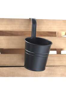 2个/4个黑色铁艺花盆吊盆，适合种植多肉植物、小型花卉，可用于阳台、庭院栏杆、墙面装饰 - 彩色 - 查看 7