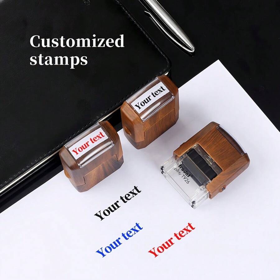 Customized Signature Stamp - Personalized Signature Stamp, Adopting Cursive Script Font, Can Be Used For Signing Names, Legal Documents, Checks And Other Documents. - Multicolor - View 1