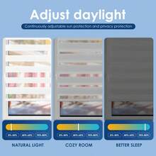 Rèm Zebra, Rèm cuốn, Không cần khoan, Lắp đặt dễ dàng, Có thể điều chỉnh, Thích hợp cho phòng ngủ, phòng khách. - be - Xem 5