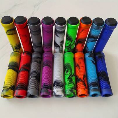 1pair Soft Gel Bicycle Handle - Mixed Color Ergonomic Design, Suitable For Mountain Bikes BMX, Small Wheeled Bicycle - Enhanced Grip And Comfort, Durable Handlebar Accessories, MTB Equipment, Convenient Handle