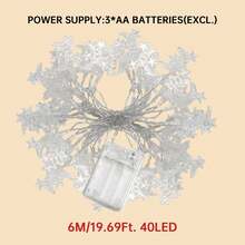 1 包电池供电开斋节大型月亮和三颗星星串灯，10/20/30/40 个 LED 灯珠，适合家居卧室、树木、庭院、露台、花园、派对、婚礼、生日、节日装饰 - 彩色 - 查看 11