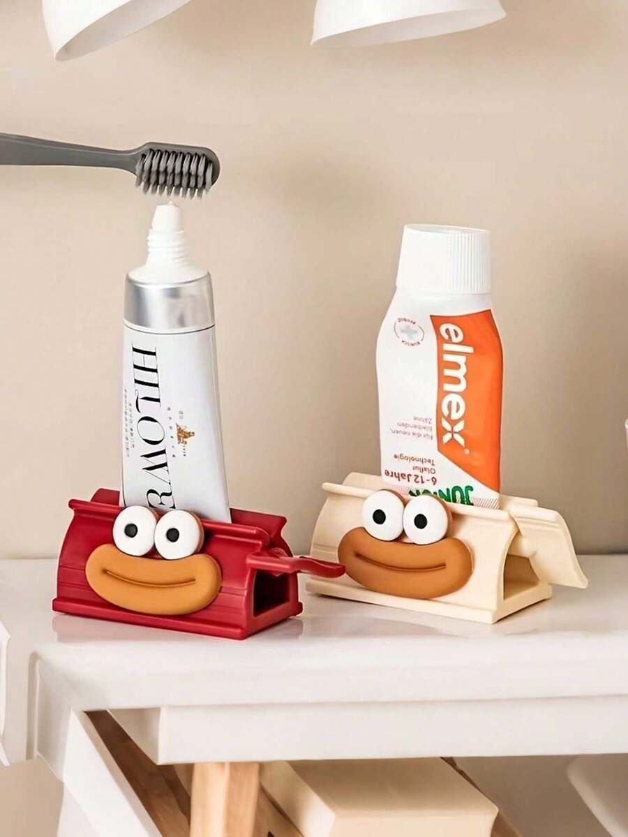 [Popular Choice] Easy Squeeze Toothpaste Dispenser - Cute Large Diameter Design, Manual Bathroom Accessory, Convenient And Easy To Squeeze Toothpaste - Multicolor - View 1