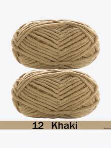 1/2包天鹅绒柔软纱线，50克/包，60米/包，手工DIY编织中等粗细纱线，冰棒色纱线，粗涤纶柔软编织纱线，适合DIY工艺品，适合编织围巾、帽子、鞋子、包包、靠垫、玩偶、毯子、拖鞋、手工钩编项目等等。 - 彩色 - 查看 64