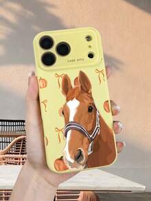Schutzhülle mit Pferdekopfmotiv zur Herbsterntezeit – Ästhetisch, cool und einzigartig gestaltet. Das perfekte Geschenk für Pferdeliebhaber. kompatibel mit iphone17 promax/17 pro/17/Air/16promax/16pro/16/15promax/15pro/15/14promax/14pro/14/13promax/13pro/13/12promax/12pro/12 - Schwarz - Übersicht 5