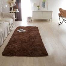 Alfombra larga y suave para dormitorio, sala de estar, alfombra esponjosa y peluda de color marrón junto a la cama, alfombra de pelo largo y mullida, alfombra de pelo que no se desprende para la habitación de las niñas, decoración del hogar - Café integral - Ver 13