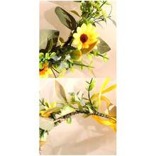 YAZILIND Sunflower Flower Crown – Handmade Yellow Floral Headband With Green Leaves For Summer Festivals, Weddings, And Outdoor Events,16-Yellow - 16-Yellow - 查看 6