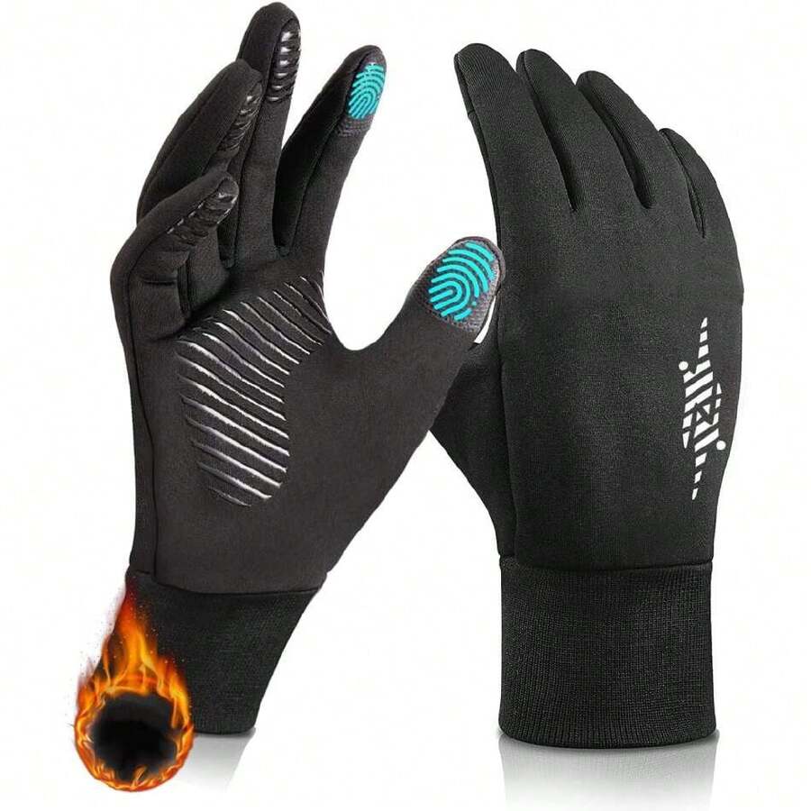 Guantes para Frio Hombre Mujer, Guantes Termicos para Nieve Impermeables de Invierno Guantes Tactiles para Motociclista Bicicleta Correr Manejar Auto Hombres y Mujeres,37332884 - Marrón - Ver 1