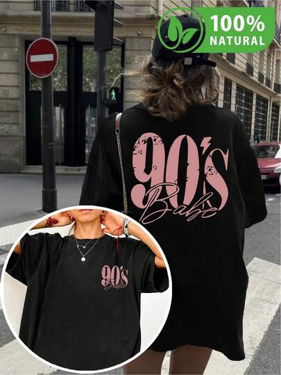 Playera vintage de los años 90 para mujer estilo urbano gráfico moderno camiseta única diseño retro con estampado Bebé de los 90 en corte oversize perfecta para outfit casual moda mexicana ideal para jóvenes y adultos unisex  en moda urbana tejida en algodón de alta calidad