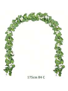 175cm Artificial Begonia Leaf Vine Fake Rose Stem Silk Apple Leaf Long Wedding Wreath Garland Home Garden Valentine Party Decor - Multicolor - View 14