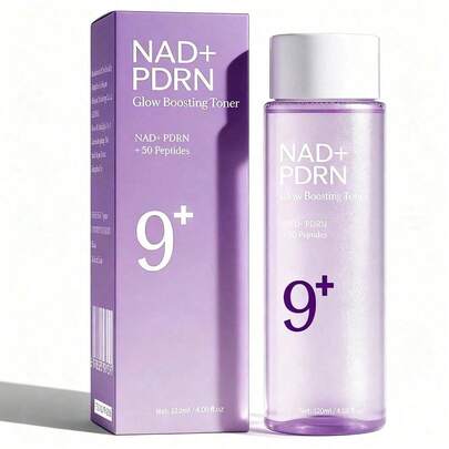 NAD+ PDRN Glow Boosting Toner – Hydrating Toner For Glowing, Firm Skin | Fights Wrinkles & Fine Lines | With Salmon DNA, 50 Peptides, Niacinamide, Hyaluronic Acid, NAD+, Sodium DNA For Dry Skin