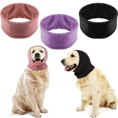 Dog Grooming Ear Muffs, Noise Cancelling, High Elasticity, Soft, Warm, Stress Relief, Pet Ear Muffs Scarf Headband Pet Supplies, Anti-Wind Noise Reduction Dog Warm Headband