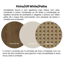 Mesa de Apoio/ Mesa de Cabeceira Retrô com 1 Porta Charlote Artely Pinho e Branco - Caramelo - Visão 5