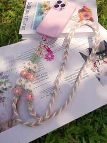 2026 New Year, Valentine's Day, Phone Lanyard, Diagonal Phone Lanyard Handmade Woolen Daisy Ponytail Rope, Suitable For Outdoor Travel, Hiking, Photography, Shopping, Anti-Lost And Anti-Drop Phone Case Lanyard, Suitable As Birthday And Holiday Gifts For Mother, Family, Friends, Phone Pendant Accessories, Outdoor Travel And Hiking Sturdy And Unbreakable Horizontal Phone Lanyard, Suitable For Both Men And Women, Long Phone Holder, Smartphone Wristband, Smartphone Protective Case Lanyard, Keychain Compatible With Android And Most Smartphone,Gifts For Mother, Family, Friends, Kids, Birthday, Holiday Phone Chain - Multicolor - View 8