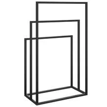 vidaXL Porte-serviettes sur pied Noir 48x24x79 cm Fer - Noir - Voir 6
