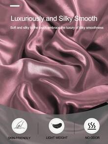 2/3pcs Solid Color Dusty Pink Satin Fitted Sheet Set Simulation Silk Fitted Sheet Set With 1pc Fitted Sheet+1/2pcs Pillow Case Without Filler, Modern Soft Bedding Set For Household King Queen Full Twin Size  Sheet Bedspread Deep Pocket Up To 11.8 Inch Breatheable Wrink-Free Better For Sleep, Machine Washable - Dusty Pink - View 7