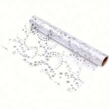 1 Roll Gold Star Sequin Tablecloth, 11x108 Inches, Polyester Material - No Assembly Required, Shiny White Background With Gold Stars, Suitable For Birthday Party, Wedding, Banquet Decoration, Celebration Events, Elegant Dining Table Setting, Machine-Made Fabric, Luxurious High-Quality Sequins, Home Decor - Multicolor - View 17