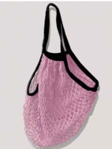 1 pieza Bolso de mano expandible y lindo con ribete de volantes y correa de muñeca, hecho de tela de poliéster duradera, bolso portátil, opciones de varios colores, adecuado para compras, uso diario, regalo, bolso de moda y práctico con textura de loto, diseño interior de gran capacidad, mecanismo retráctil confiable, fácil de guardar, bolsa de compras pequeña, réplica, retornable - Multicolor - Ver 15
